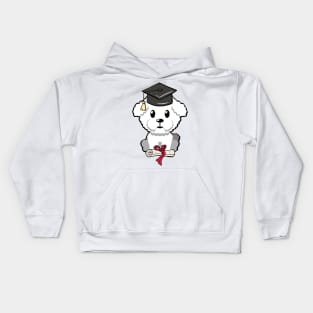 Cute furry dog is a graduate Kids Hoodie